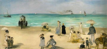  Playa Pintura Art%C3%ADstica - En la playa de Boulogne Realismo Impresionismo Edouard Manet